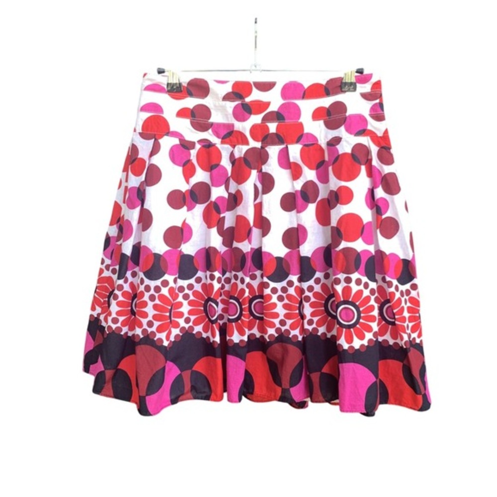 Catch My I Y2K Circle Floral Skirt Juniors Size 3 Pink Red Retro Mod Cotton